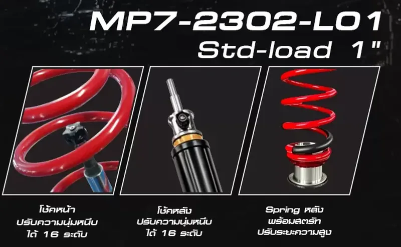 รหัสชุดโช้ค Profender DRIFT Geely EX5 MP7-2302-L01 และรายละเอียดโช้คหน้าหลังกับสปริงหลัง