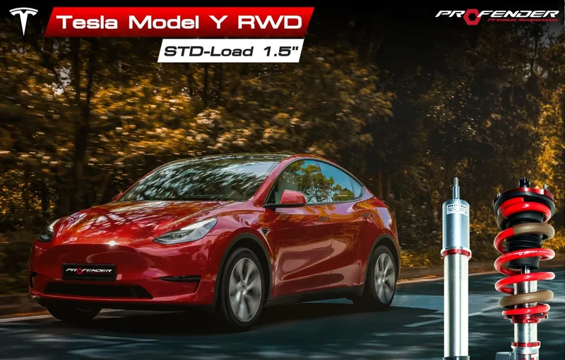 ภาพทางการโช้ค Profender FITZ สำหรับ Tesla Model Y RWD ช่วง STD-Load 1.5 นิ้ว