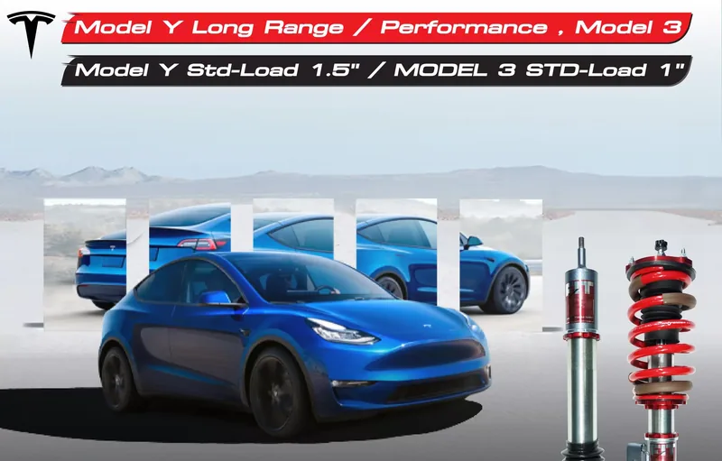ภาพทางการโช้ค Profender FITZ สำหรับ Tesla Model Y Long Range และ Performance กับ Model 3